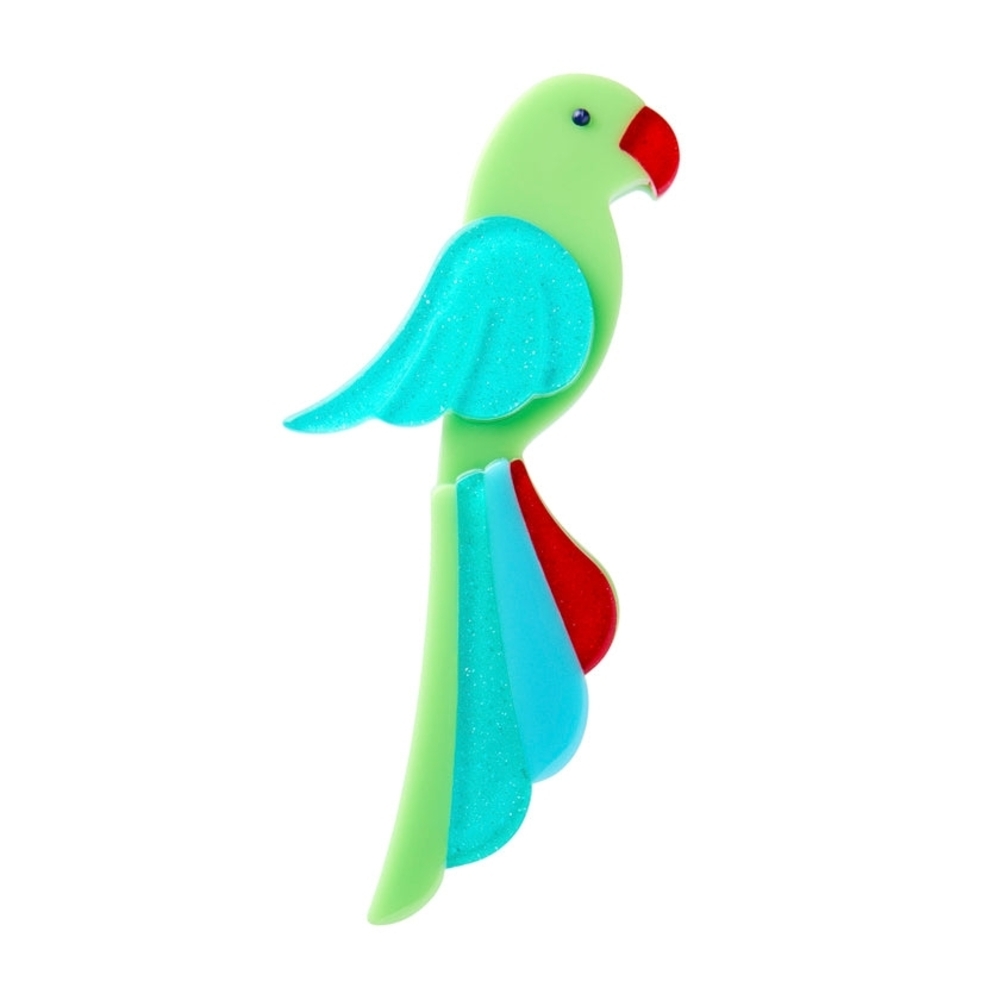 Vibrant Parrot Brooch with Red and Blue Accents Erstwilder Chiquita Brooch